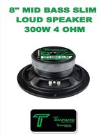 Timpano TPT-MB8 Slim 8" 4 Ohm 300W Mid Bass Full Range Loudspeaker Single