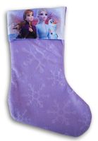 Princess Anna and Elsa Purple Felt Christmas Stocking - 16.5" x 9"