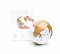 3D Globe Scratch Map - Personalized Globe World Travel Map - Scratch Off Map - Fun & Colorful Scratch Poster Sphere - Great for Classrooms - Perfect Travel Gift - White & Gold
