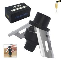 Champagne Stopper by MiTBA - Bottle Sealer for Champagne, Cava, Prosecco & Sparkling Wine with a Built-In Pressure Pump. Let the Cork Fly & Keep Your Fizz's Bubbles! Stainless Steel + ABS, B&S Color.