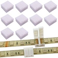 TronicsPros 10pcs 4 Pin Solderless Waterproof LED Strip to Strip Connector RGB Flex LED Ribbon LED Rope LED Tape Light Gapless Adapter for 10mm Wide Waterproof SMD 5050 RGB Flexible LED Strip Light