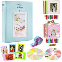 Borya Photo Album Accessories Bundles Set for Instax Mini Liplay/Instax Mini Link/Instax Mini 9/Mini 8/Mini 90/Mini 25/Polaroid Snap PIC-300/HP Sprocke/Kodak Mini 3-Inch Film(64 Pockets, Ice Blue)