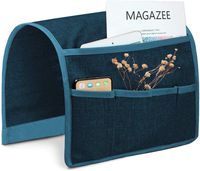 Joywell Sofa Armrest Pocket Organizer,Anti-Sliding Couch Arm Chair Caddy with 5 Pockets for Magazine, Books, TV Remote Control, Cell Phone, Glasses, iPad (13'' x 35'', Dark Teal)
