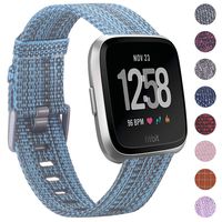 EZCO Bands Compatible with Fitbit Versa/Versa 2 / Versa Lite, Woven Fabric Breathable Watch Strap Quick Release Replacement Wristband Accessories Compatible Versa Smart Watch Women Man