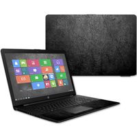 MightySkins Skin Compatible With HP 17t Laptop 17.3" (2017) - Black Leather | Protective, Durable, and Unique Vinyl Decal wrap cover | Easy To Apply, Remove, and Change Styles | Made in the USA