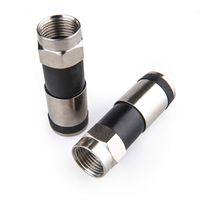GTOTd - Coaxial Cable Compression Fitting | Connector - for RG6 Coax Cable - with Weather Seal O Ring and Water Tight Grip (10 Pcs)