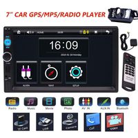 7" Car GPS Navigation Double DIN Touchscreen in Dash Head Unit Bluetooth Car Stereo MP5 Audio 1080P Video Player FM Radio/Map Card/TF/USB/AUX-in + Remote Control + Free Backup Camera