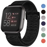 HAPAW Nylon Bands Compatible with Fitbit Versa/Versa 2, Soft Adjustable Breathable Sport Replacement Strap Band Accessories Wristband Women Man for Versa Smartwatch