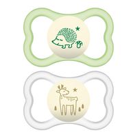 MAM Air Night Pacifiers (2 pack), MAM Sensitive Skin Pacifier 6+ Months, Glow in the Dark Pacifier, Best Pacifier for Breastfed Babies, Unisex Baby Pacifiers