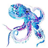 DIY 5D Diamond Painting by Number Kits, Crystal Rhinestone Diamond Embroidery Paintings Pictures Arts Craft for Home Wall Decor, Full Drill Colourful Octopus Oil Painting (LX-210ZYU-11.8x11.8in)