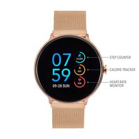 iTouch Sport Digital Smartwatch and Pedometer - Mesh Strap (Rose Gold)