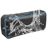 EMODUX Waterproof Portable Bluetooth Speaker Black with Blue Trim
