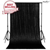 ShinyBeauty 2FTx7FT-Sequin Backdrop-Black Sequin Backdrops Curtain Sequin Backdrop Photography Sparkly Backdrop Photo Booth Curtain for Your House Decoration