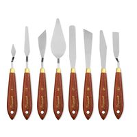 DerBlue Stainless Steel Artists Palette Knife Set,Spatula Palette Knife Painting Mixing Scraper,Thin and Flexible Art Tools for Oil Painting, Acrylic Mixing, Etc. (8pcs-)