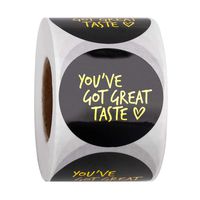 WRAPAHOLIC You've Got Great Taste Stickers - Gold Foil Business Thank You Stickers, Shipping Stickers - 2 x 2 Inch 500 Total Labels