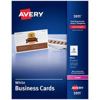 Avery Printable Business Cards, Laser Printers, 2,500 Cards, 2 x 3.5 (5911), White