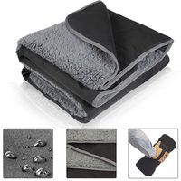 Tirrinia Waterproof Outdoor Blanket with Sherpa Lining, Windproof Triple Layers Warm Comfy Foldable for Camping Stadium, Sports, Picnic, Grass, Concerts, Pet, 51''X 59'' - Machine Washable