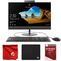 Lenovo Ideacentre AIO 520-24ARR All-in-One 23.8-Inch Desktop Computer (AMD Ryzen 3 2200GE 3.2GHz, 8GB RAM, 1TB HDD, Windows 10 Home 64-Bit) Bundle with McAfee Antivirus 1-Year