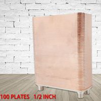 Stainless Steel 60 80 100 Plate Water to Water Brazed Plate Heat Exchanger 1/2" MPT Ports Home Brewing Beer Brazed plate type water (US Stock) (100 Plate)