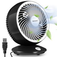 BONTIME Desk Fan - Table Fan for Home, Ultra Quiet Cooling Personal Fan with Adjustable Tilt, Brushless Motor, USB Powered Fan - Long Cord, 6 Inches (Cool Black)
