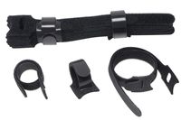 Tupalizy Black Nylon Reusable Fastening Cable Ties Strap Organizer Adjustable Hook and Loop Cord Ties for Earbud Earphone PC TV Wire Management and Home Office Desk Organization, 6Inch, 20PCS