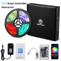 WenTop LED Light Strip Waterproof Kit SMD 5050 16.4 Ft (5M) RGB WiFi Wireless Smart Phone Controlled Strip Lights Kit Works with Android and iOS, IFTTT, Google Assistant and Alexa