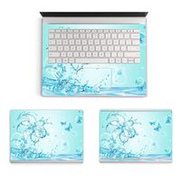 MasiBloom 3 in 1 Body Protector Sticker Full Protective Decal Cover Skin for 15" 15 Inch Microsoft Surface Book 2 (2017 Released) (for 15" Surface Book 2, Lily on Water Turquoise Blue)