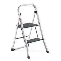 Delxo Lightweight Aluminum 2 Step Ladder Step Stool Single-Hand Carry Ladder with Handgrip Anti-Slip Sturdy and Wide Pedal Multi-Use for Household and Office Portable Step Stool 330lbs