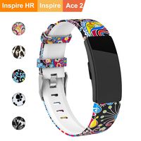 REYUIK Floral Bands Compatible with Fitbit Inspire HR/Inspire/Ace 2, Fadeless Pattern Printed Band Replacement Strap Accessories Wristband Large Small for Inspire HR Women Men...