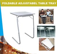 Offeir Laptop Desk for Bed, Foldable Height Adjustable Laptop Table Portable Bed Desk Steel Laptop Stand for Bed and Sofa - White (US Stock)