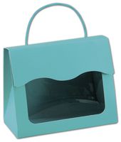 Robin's Egg Blue Gourmet Gift Totes, 6 1/2x3 1/4x5 5/16" (6 Totes) - Bows-GGTLG-RB