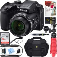 Nikon COOLPIX B500 16MP 40x Optical Zoom Digital Camera w/Wi-Fi + 16GB SDHC Accessory Bundle (Black) - (Renewed)