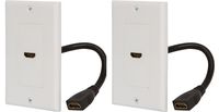Buyer's Point HDMI Wall Plate [UL Listed] with 6-Inch Pigtail (2, White)