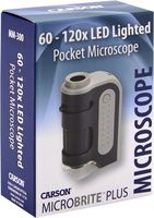 2 Pack Carson MicroBrite Plus 60x-120x Power LED Lighted Pocket Microscope (MM-300)