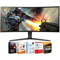 LG 34GK950F-B 34-inch UltraWide QHD Curved LED FreeSync Gaming Monitor (2018) Bundle with Tech Smart USA Elite Suite 18 Standard Editing Software Bundle and 1 Year Extended Warranty