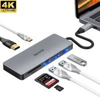 iMXPW SANTORA USB C Hub 7in1 USB C Adapter, 4K USB C to HDMI Adapter, Thunderbolt 3 to USB, 87 W PD Charging, SD/Micro SD w/USB 3.0/2.0, Hub MacBook Pro Compatible &Samsung S8, DELL etc