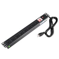 Aluminum Alloy Shell 8 Outlet PDU,Power Strip with Surge Protector,6.5ft Power Cord 15A/110V/1U Rackmount