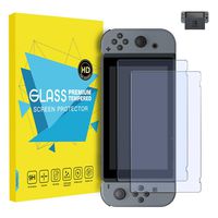 MoKo Screen Protector for Nintendo Switch (2 Pack), Tempered Glass HD Clear Anti-Fingerprint & Anti-Bubble Film for Nintendo Switch 2017