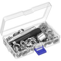 Pangda Grommet Tool Kit, Grommet Setting Tool and 100 Sets Grommets Eyelets with Storage Box (1/2 Inch Inside Diameter)