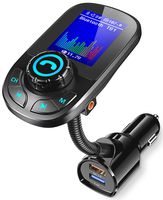 Vproof Bluetooth FM Transmitter for Car, QC3.0 Wireless Car Bluetooth Adapter with Hands-Free Calling and 1.8'' LCD Display, Radio Transmitter Adapter Car Kit Support Aux Input/Output & TF Card