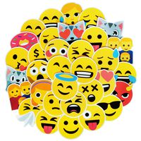 YAMIOW Waterproof Vinyl PVC Stickers for Phone Guitar Car Laptop Motorcycle Luggage Book Table Helmet Decal Graffiti Stickers (50pcs for Smiley face Style)