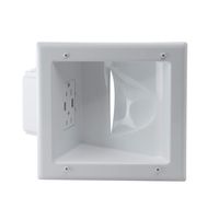 DataComm Electronics 45-0231-WH USB Recessed Media Box with Duplex Receptacle and 4.0 Amp Dual USB Ports - White