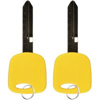 2 KeylessOption Replacement Uncut Ignition Chipped Key Transponder Blank - Yellow