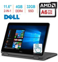 2018 Dell Inspiron 3000 11.6" 2-in-1 Touchscreen Laptop/Tablet PC, 7th Gen AMD A6-9220e 2.5GHz Processor, 4GB 2400MHz DDR4, 32GB SSD, Bluetooth, WiFi, MaxxAudio, Windows 10-Grey