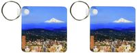 3dRose USA, Oregon, Portland, City Skyline and Mt. Hood, Jaynes Gallery Key Chains, Set of 2 (kc_93477_1)