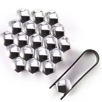 17mm x 31mm Silver Universal Alloy Auto Car Wheel Nut Bolt Cover Cap x20 + tool