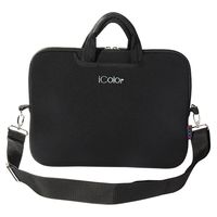 iColor 15 15.4 15.6 Inch Laptop Case Sleeve Shoulder Protective Bag with Handle, Soft Neoprene Lightweight Laptop/Netbook/Notebook Carrying Briefcase Bag Pouch with Shoulder Strap (ISH15-Black)