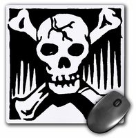 3dRose LLC 8 X 8 X 0.25 Inches Skull and Crossbones Mouse Pad (mp_29029_1)