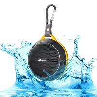 Ajusen Waterproof Bluetooth Speakers V4.1 HD Powerful Surround Sound Waterproof Shockproof Portable Sport Speaker Shower Bass Wireless Stereo Subwoofer Loudspeaker with Mic (Black)
