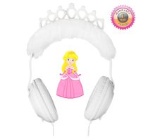 Princess Headphones for Kids, Plush Crown Headphones for Girls with Sparkle Silver Glitter, Comfort Padded Kids Headphones to Age 3+, Wonderful Gift for Birthday, Christmas or Back to School Supplies
